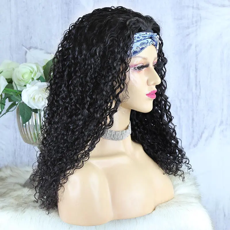 Headband Wig Water Wave Human Hair HBWF-1 - Image 14