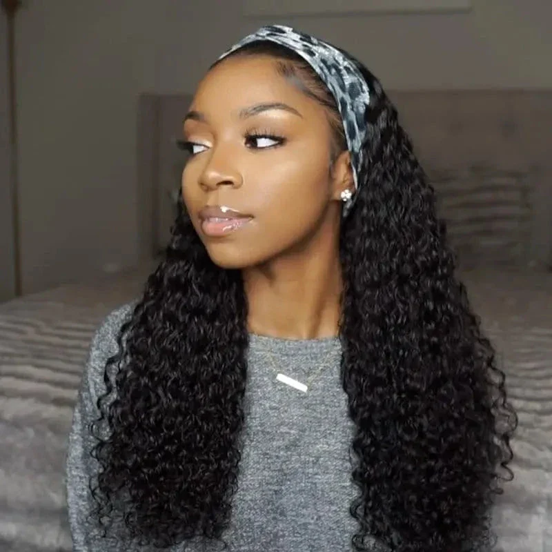 Headband Wig Water Wave Human Hair HBWF-1 - Image 3