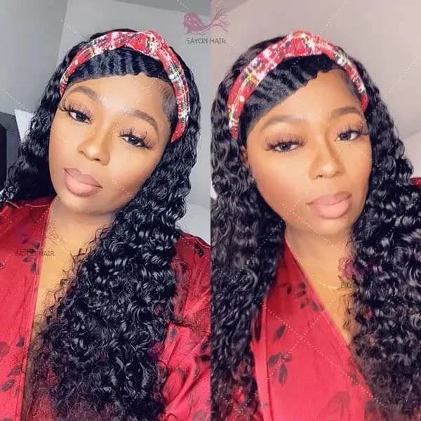 Headband Wig Water Wave Human Hair HBWF-1 - Image 6