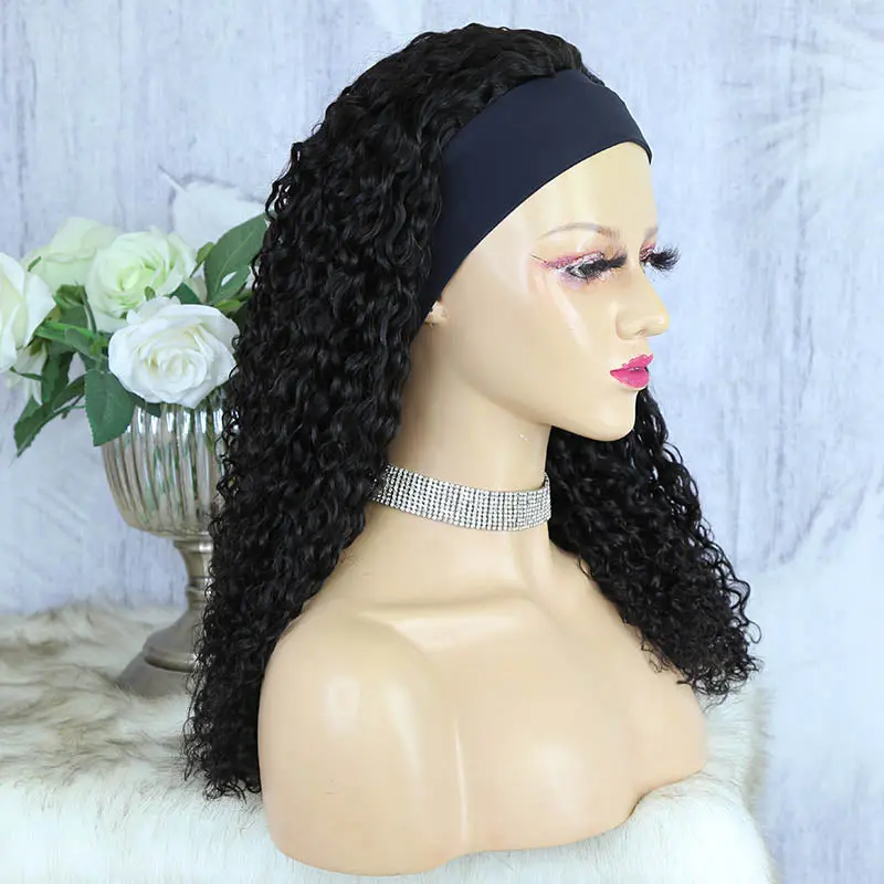 Headband Wig Water Wave Human Hair HBWF-1 - Image 9