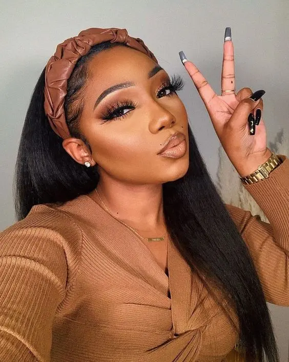 Headband Wig Yaki Straight Human Hair HBWS-1 - Image 5