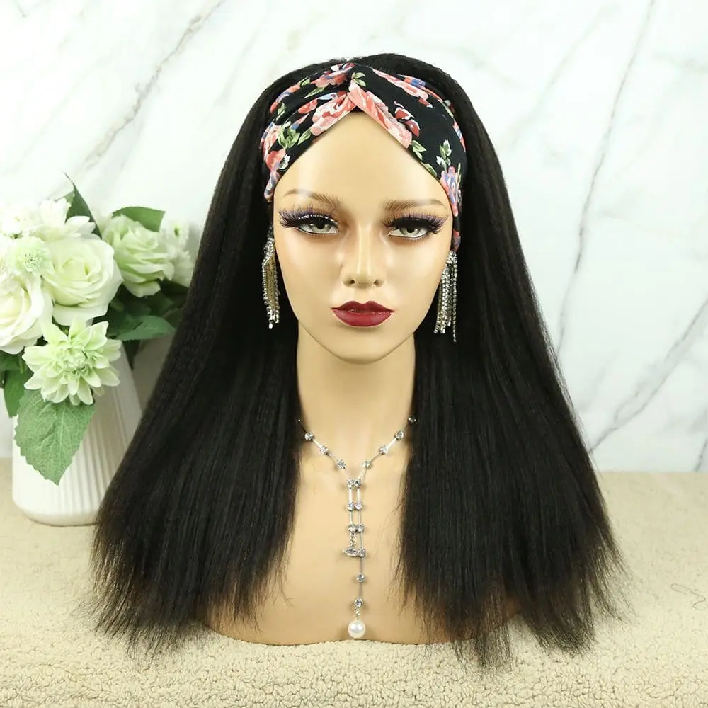 Headband Wig Yaki Straight Human Hair HBWS-1 - Image 6