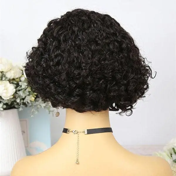 Highlight Brown Pixie Cut Curly BOB Lace Wig PXXB02 - Image 5