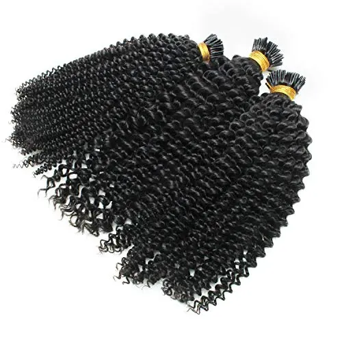 I TIP HAIR EXTENSION Kinky Curly Human Hair - Image 4
