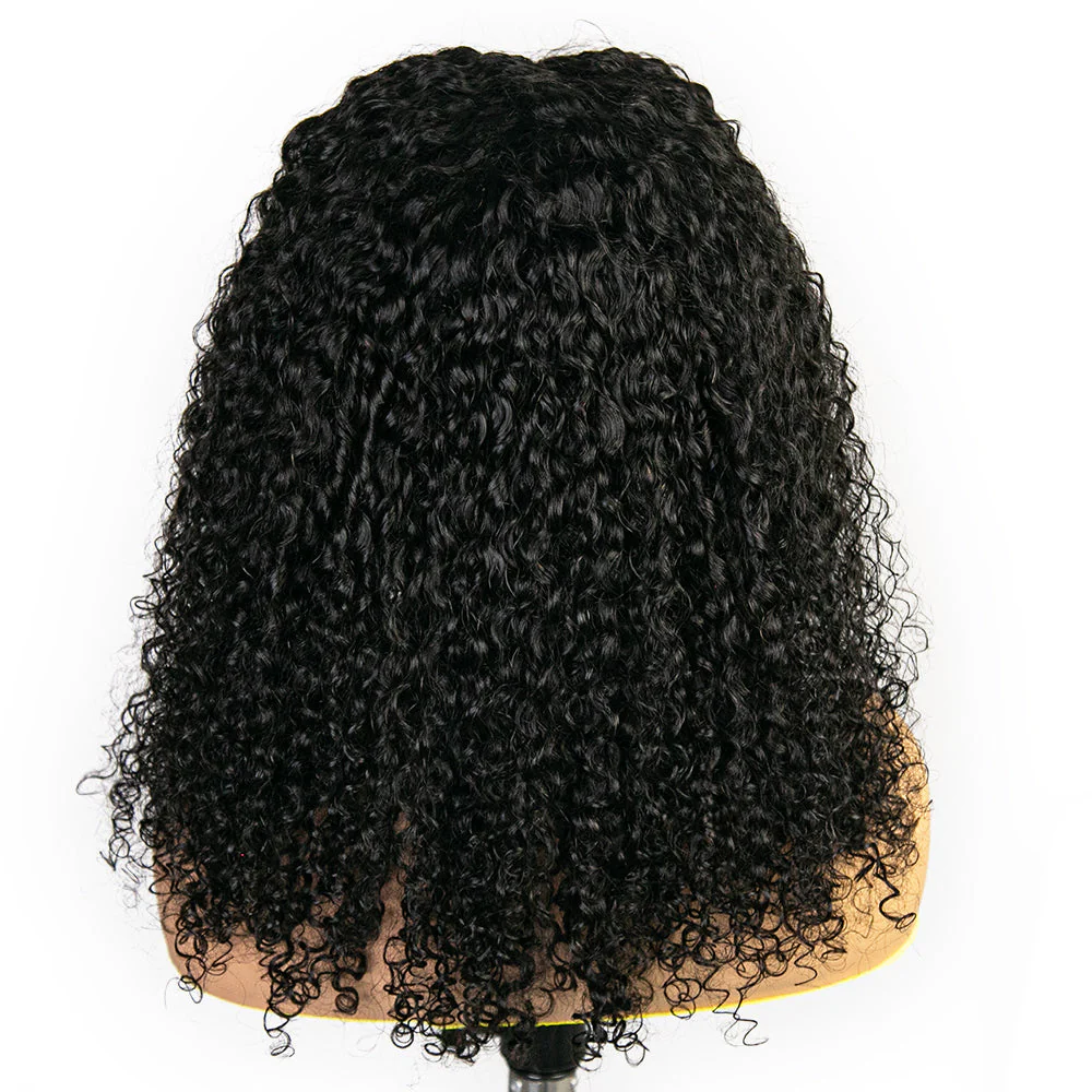 Kinky Curly 3/4 Half Wig Drawstring Flip Over Human Hair Wig - Image 6