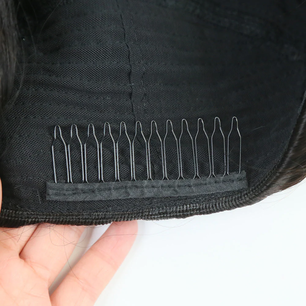 Kinky Straight 3/4 Half Wig Drawstring Flip Over Human Hair Wig - Image 9