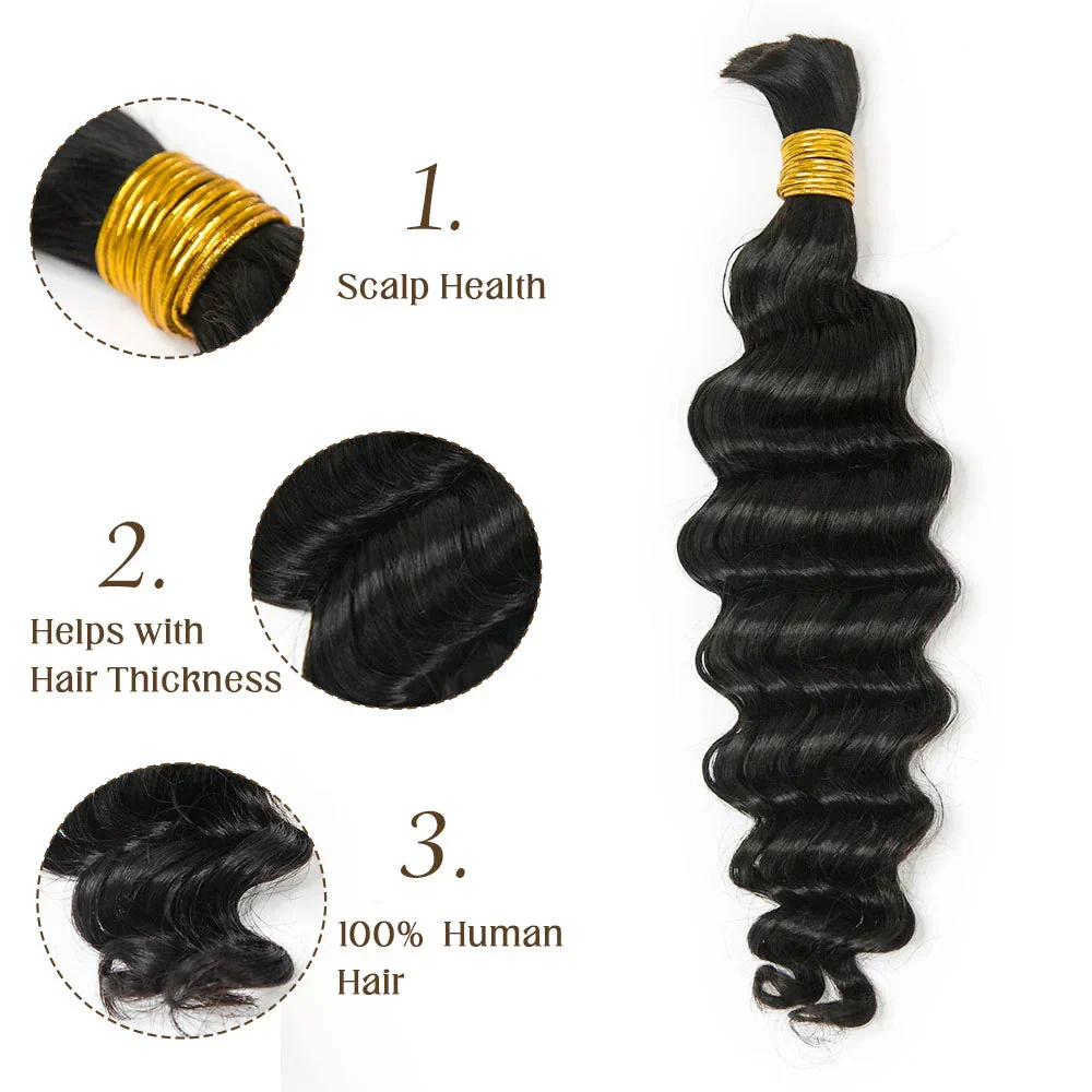 Loose Deep Wave Bulk Human Hair For Braiding - Image 6