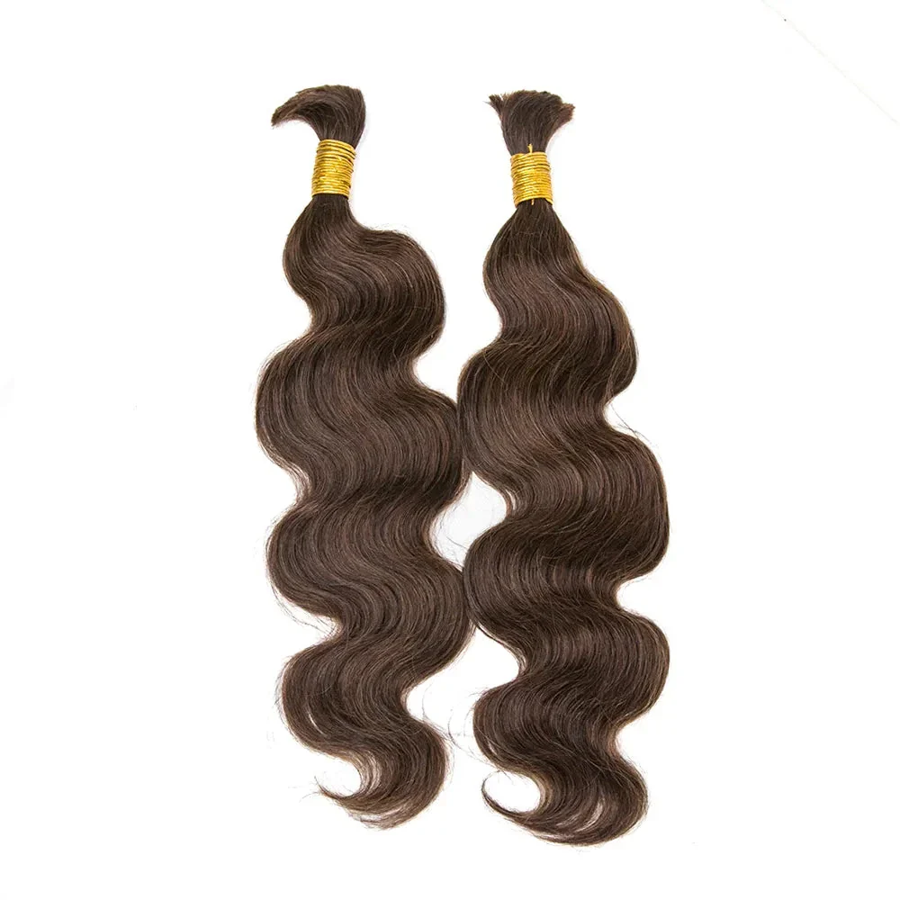 Medium Brown #4 Human Braiding Hair Body Wave - Image 2