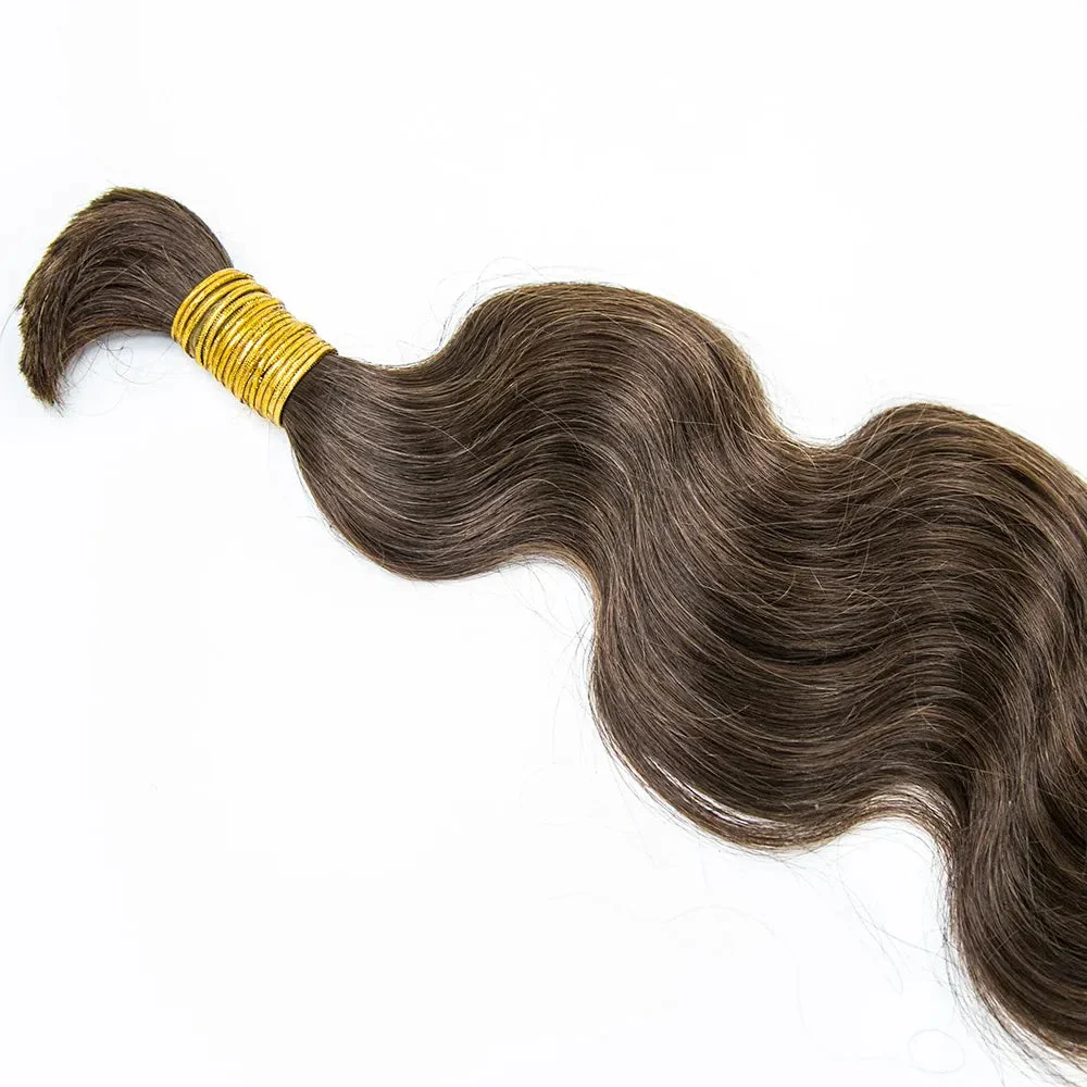 Medium Brown #4 Human Braiding Hair Body Wave - Image 7