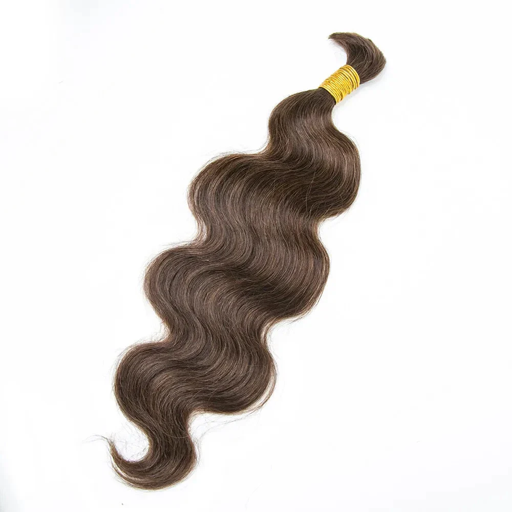Medium Brown #4 Human Braiding Hair Body Wave - Image 9