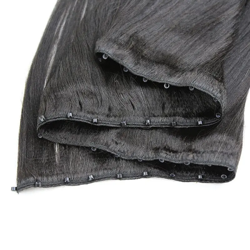 Microlink Beads Weft Yaki Straight Human Hair Extensions - Image 4