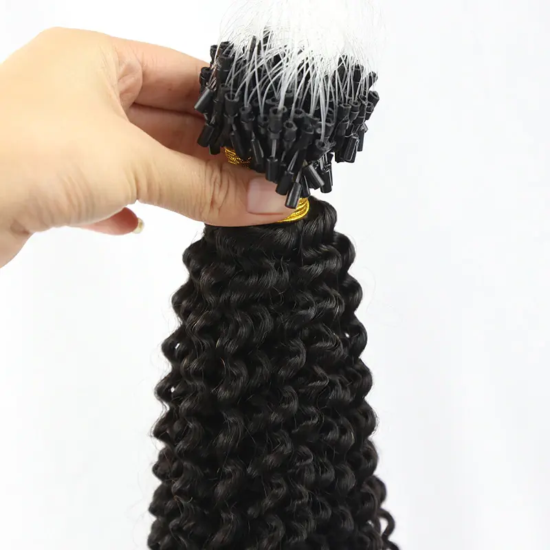 Micro Loop HAIR EXTENSION Afro Kinky Curly Human Hair - Image 4