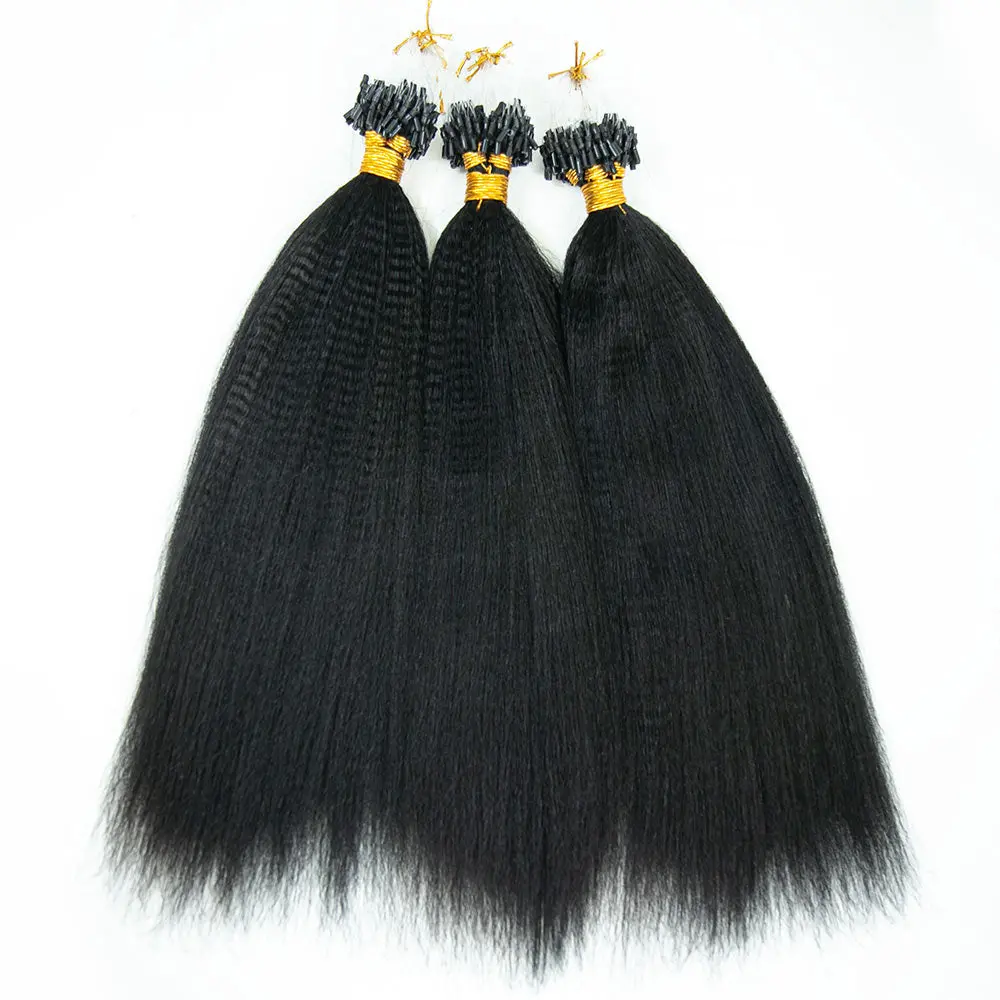 Micro Loop HAIR EXTENSION Yaki Straight Human Hair