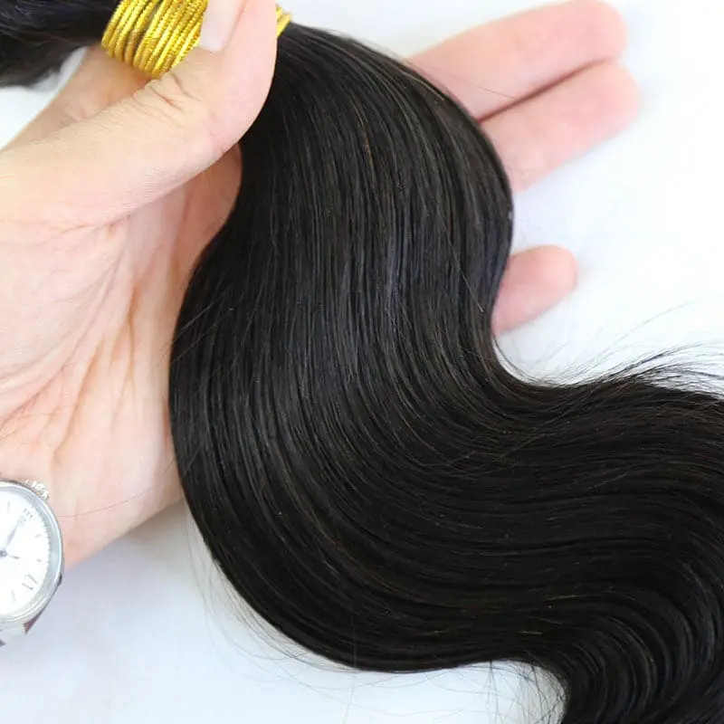Pre-looped weft microlinks Body Wave Hair Extension - Image 6
