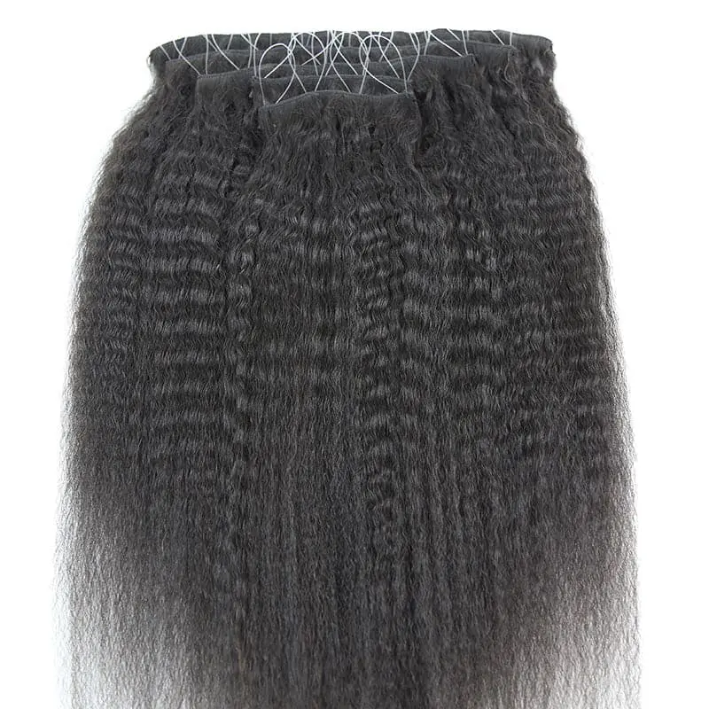 Pre-looped weft microlinks Kinky Straight Hair Extension - Image 2
