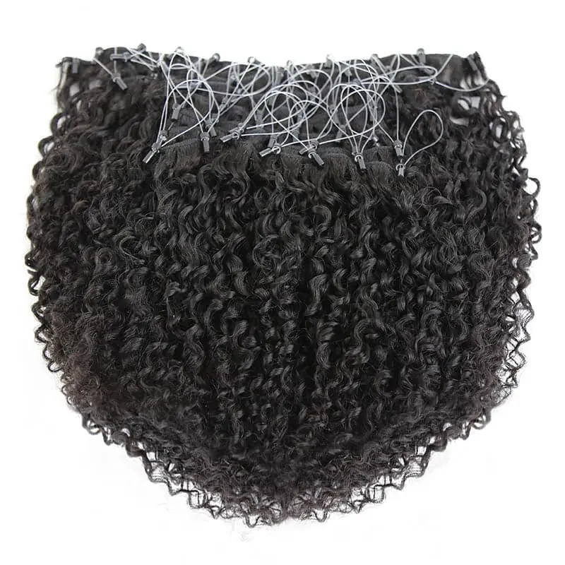 Pre-looped weft microlinks Tight Curly/ Multi-Textured Kinky Curly Hair Extension