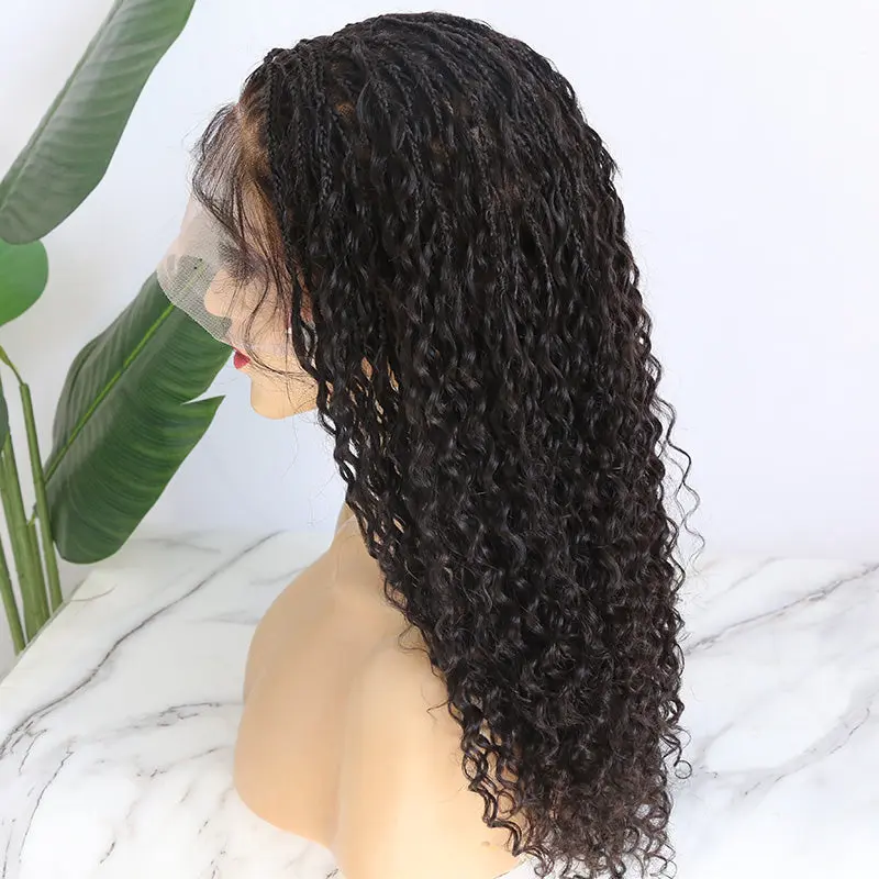 20"- 28" Transparent Lace Wig Human Hair Braided Wig With Baby Hair - Image 13