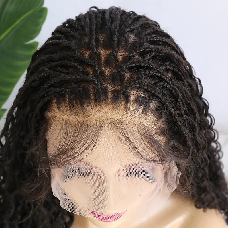 20"- 28" Transparent Lace Wig Human Hair Braided Wig With Baby Hair - Image 2