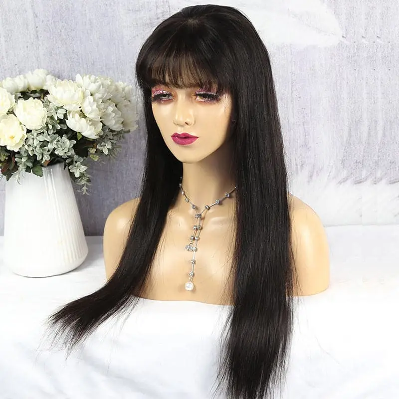 NEW 360 HD LACE FRONTAL WIG Silky STRAIGHT with bangs STB360 - Image 3