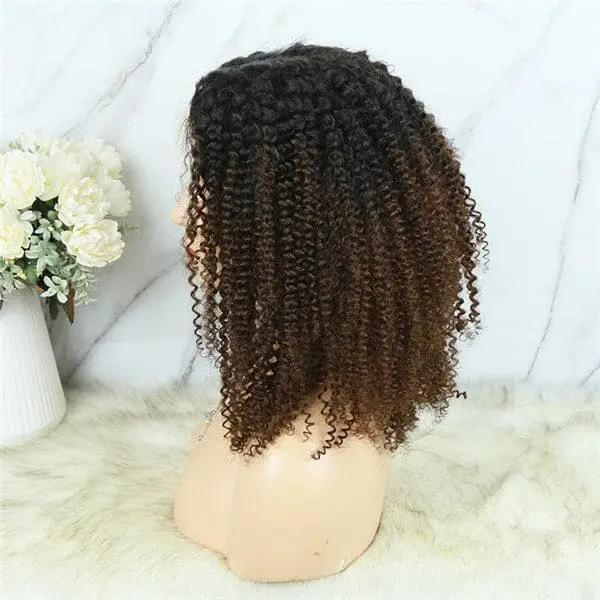 Ombre #1B/30 Pre Plucked Afro Kinky Curly 13x6 Lace Front Wig - Image 10