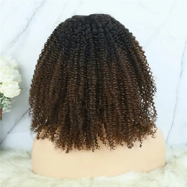 Ombre #1B/30 Pre Plucked Afro Kinky Curly 13x6 Lace Front Wig - Image 12