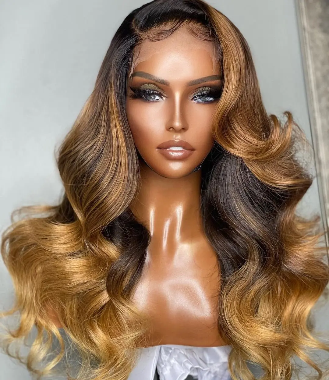 Ombre Honey Blonde Body Wave 5x5 Closure Lace Wig OBBW - Image 3