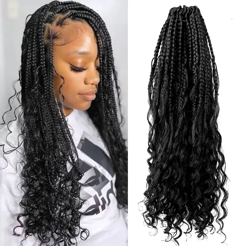 Pre-Looped Crochet Braids with Human Hair Curls