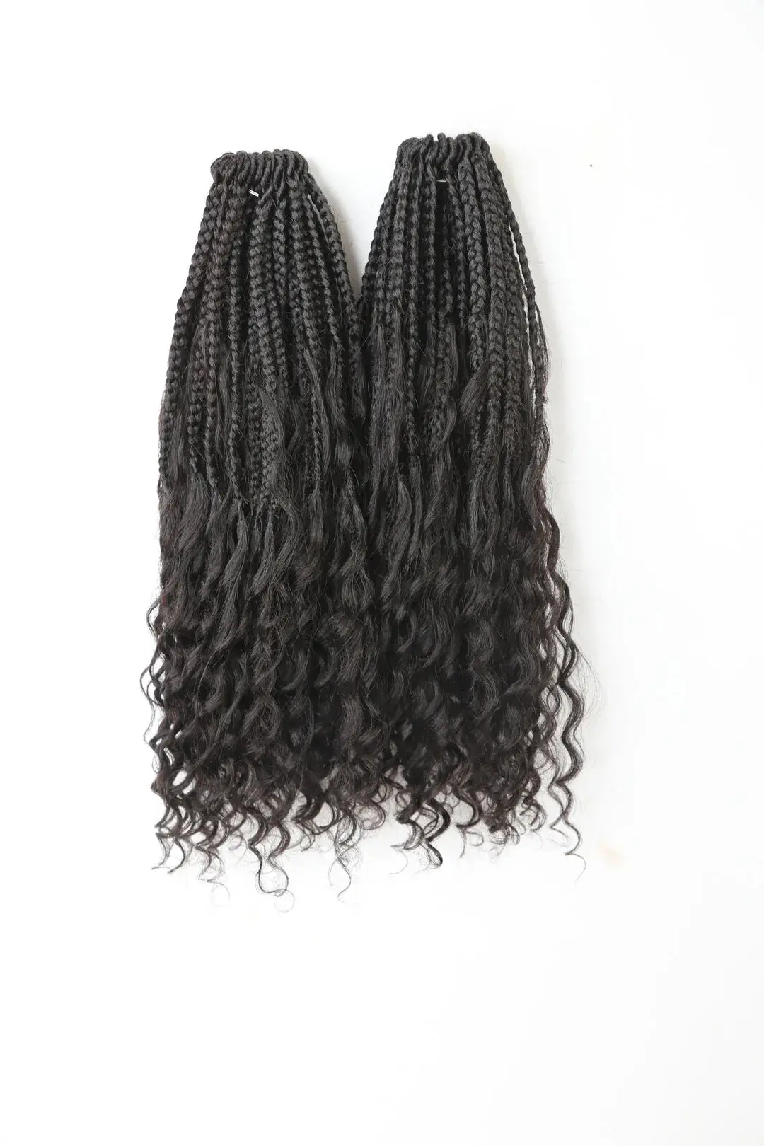 Pre-Looped Crochet Braids with Human Hair Curls - Image 2