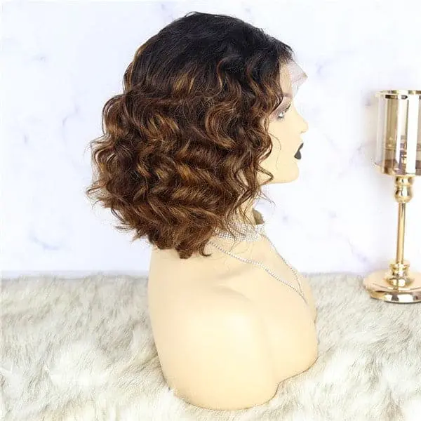 Pre Plucked Ombre #1B/30 Loose Deep Wave Lace Front BOB Wig OBCG-1 - Image 4