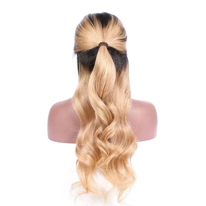 NEW Pre Plucked Ombre #1BT27 Body Wave 360x6 Lace Frontal Wig PWB-T9 - Image 7