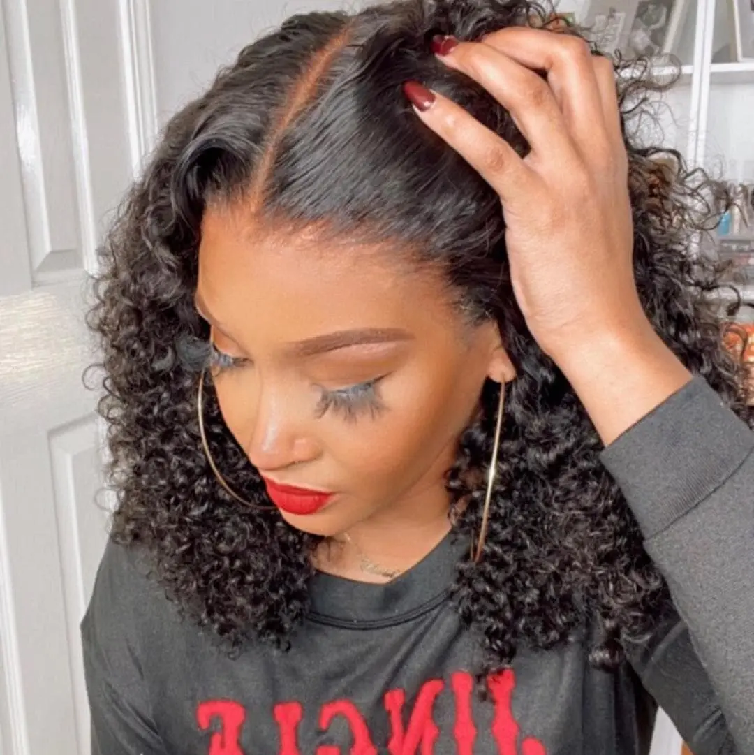 Pre Plucked Short BOB Tight Curly HD Lace Front Wig OBCD-2