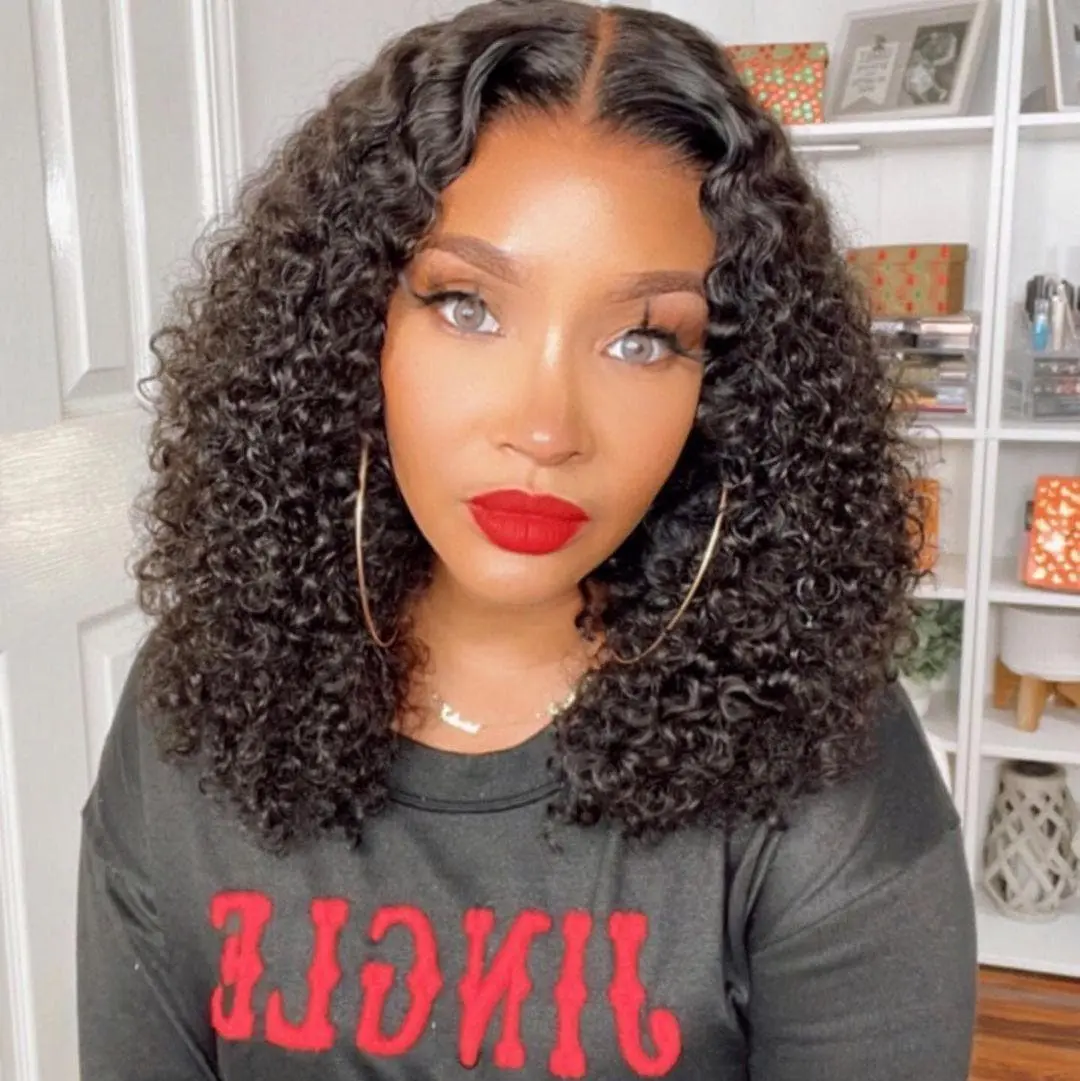 Pre Plucked Short BOB Tight Curly HD Lace Front Wig OBCD-2 - Image 2