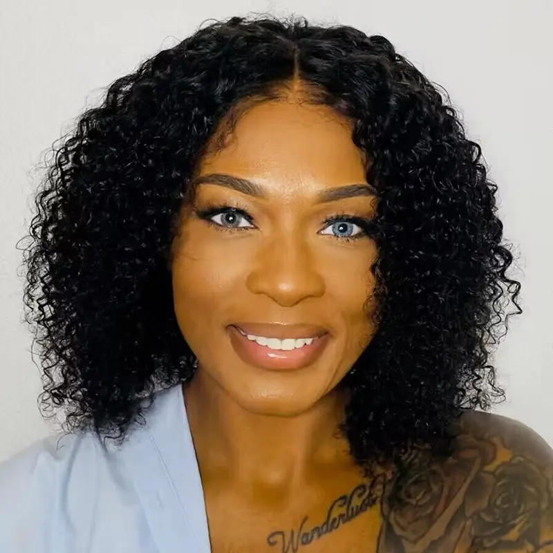 Pre Plucked Short BOB Tight Curly HD Lace Front Wig OBCD-2 - Image 3