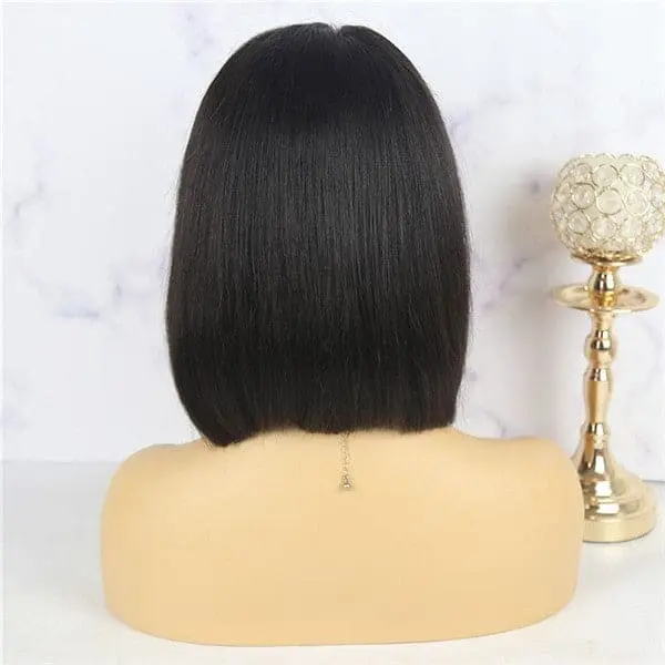 Pre Plucked Blunt Cut Silky Straight BOB With Bangs HD Lace Front Wig 10AOBCT - Image 9