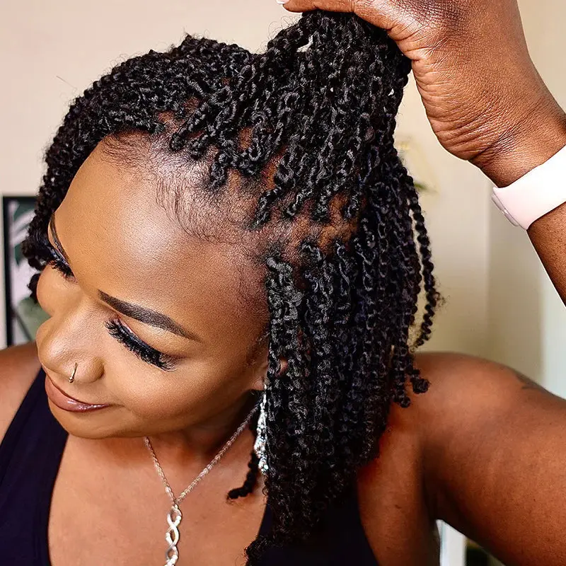 EAYON Pre-Separated Spring Afro Twists Human Braiding Hair Extensions - Image 3