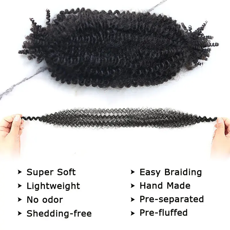 EAYON Pre-Separated Spring Afro Twists Human Braiding Hair Extensions - Image 6
