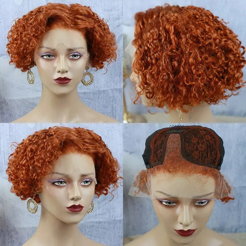 Pre-Styled Pixie Cut Deep Curly BOB Lace Wig 8PCOBB-1 - Image 10