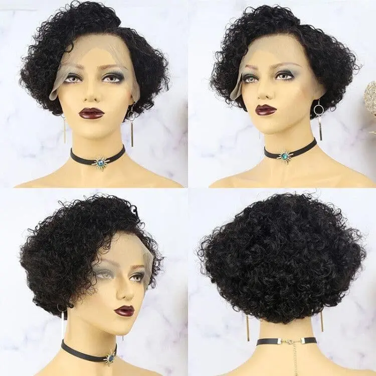 Pre-Styled Pixie Cut Deep Curly BOB Lace Wig 8PCOBB-1 - Image 5