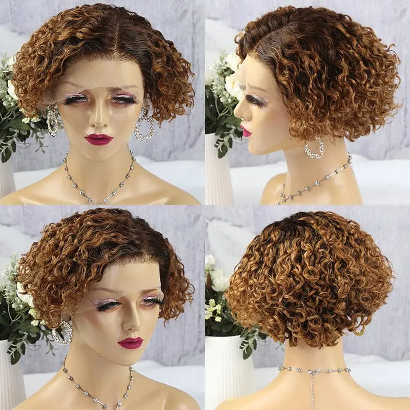 Pre-Styled Pixie Cut Deep Curly BOB Lace Wig 8PCOBB-1 - Image 7