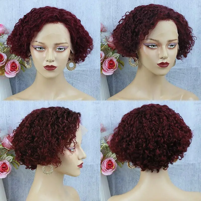 Pre-Styled Pixie Cut Deep Curly BOB Lace Wig 8PCOBB-1 - Image 8
