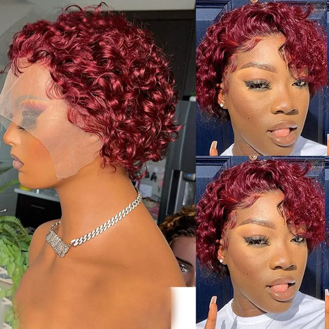Pre-Styled Pixie Cut Deep Curly BOB Lace Wig 8PCOBB-1 - Image 9