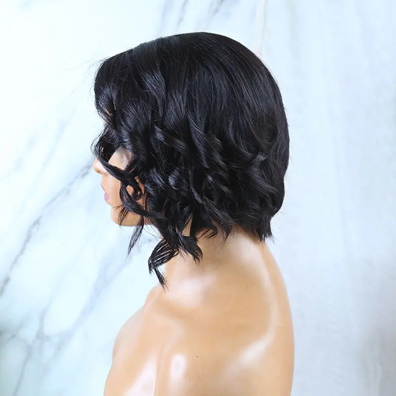 Pre-Styled Pixie Cut Side Wave BOB Lace Wig OBCT-C1 - Image 4