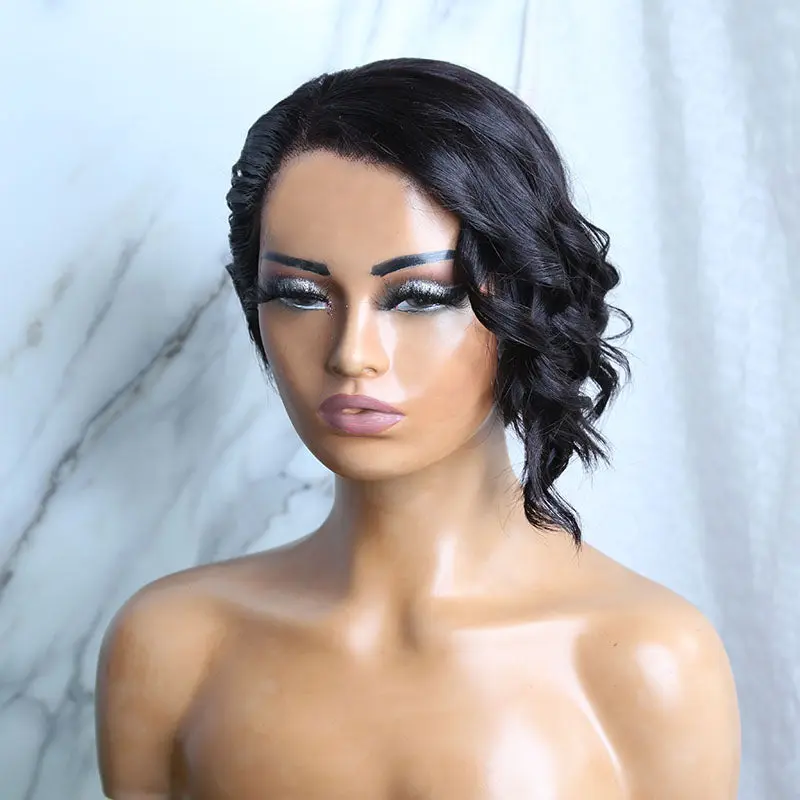 Pre-Styled Pixie Cut Side Wave BOB Lace Wig OBCT-C1 - Image 6