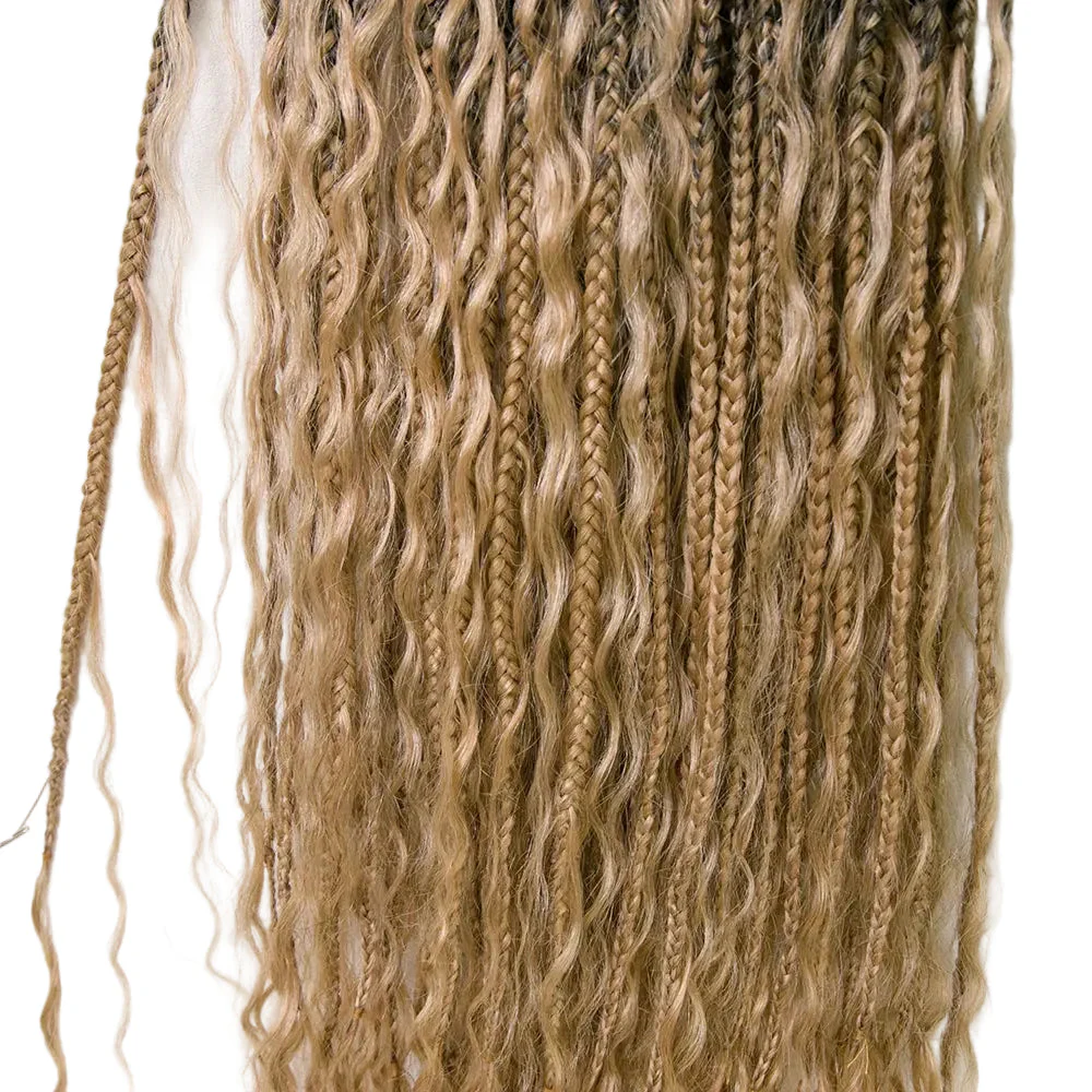 #S1B27/H27 Crochet Boho Box Braids With Human Hair Curls 24 Inch - Image 11