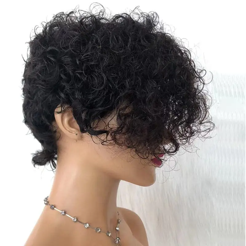 Summer Wig Pre-Styled Pixie Cut Curly Side Part Lace Front Wig PCW02 - Image 5