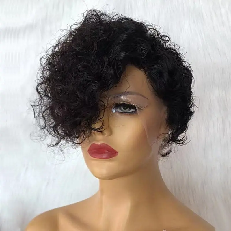 Summer Wig Pre-Styled Pixie Cut Curly Side Part Lace Front Wig PCW02 - Image 6