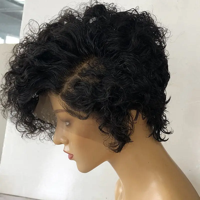 Summer Wig Pre-Styled Pixie Cut Curly Side Part Lace Front Wig PCW02 - Image 9