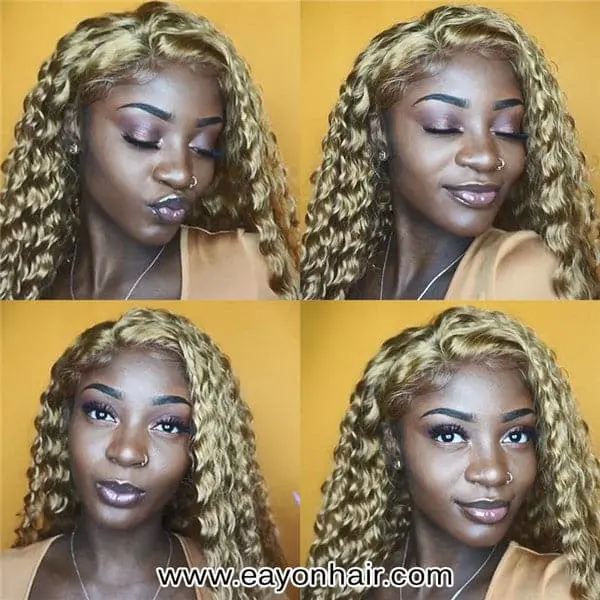 Transparent Lace #27 Honey Blonde Deep Wave 13x6 Lace Front Wig BBG-C9 - Image 10