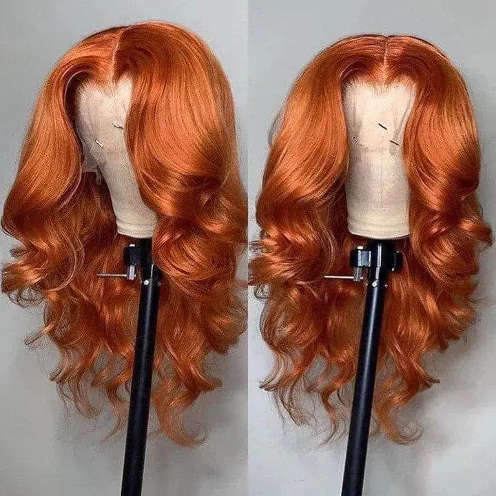Transparent Lace Ginger Orange Color Body Wave 13x4 Lace Front Wig BBG01 - Image 2