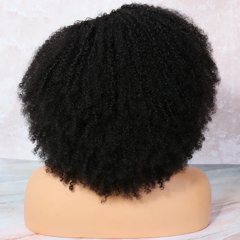 U Part Wig Bob Afro Kinky Curly Human Hair UOKK-1 - Image 5